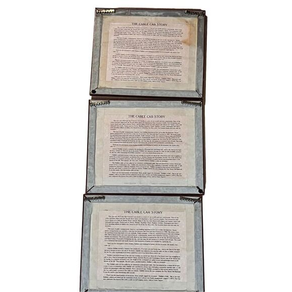 History of the San Francisco Trolly Cable Car Story 3 Framed Illustrations - Picture 5 of 7